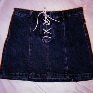 Kendall and Kylie Lace Up Jean Skirt